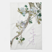 Floral Aziatische stijl pastel kleuren naam Theedoek (Verticaal)