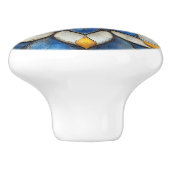 Floral Azulejo blauw wit en geel Keramische Knop (Zijkant)