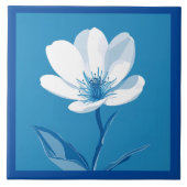 Floral Azulejo Mediterraan Blauw Wit Tegeltje (Voorkant)