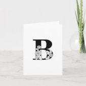 Floral B Monogram op wit Notitiekaartje (Voorkant)