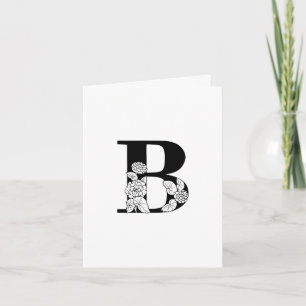 Floral B Monogram op wit Notitiekaartje