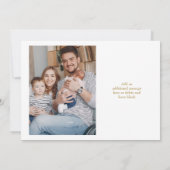 Floral Baby 2 foto goud dank u geboorte Aankondiging (Achterkant)