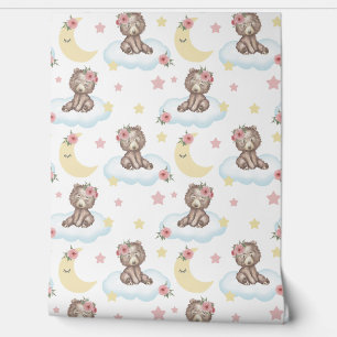Floral Baby Beer Cloud Stars Moon Woodland Animals Behang