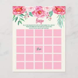 Floral Baby BINGO Kaart, Baby shower Games, BINGO
