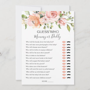 Floral Baby Bingo/Raad wie games Baby showers Kaart