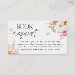Floral Baby Bloom Baby Shower Book Request Insert Informatiekaartje