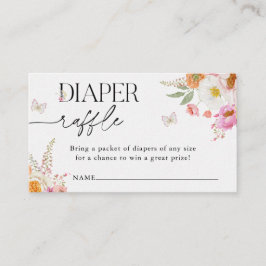 Floral Baby Bloom Baby Shower Diaper Raffle Insert Informatiekaartje