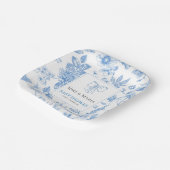 Floral baby boy baby shower papieren bordje (Gebogen)