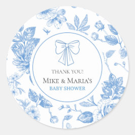 Floral baby boy baby shower Sticker