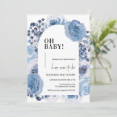 Floral Baby Boy Baby shower Uitnodiging (Staand voorkant)