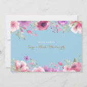 Floral Baby Boy Foto Manuscript Dank u roze geboor Aankondiging (Achterkant)