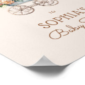 Floral  Baby Carriage Baby shower Welkom Poster (Hoek)