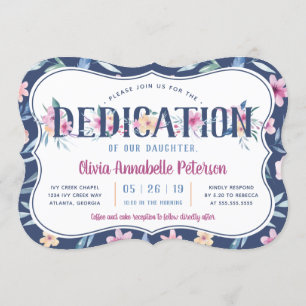 Floral Baby Dedication Invitation, lente Kaart