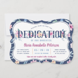 Floral Baby Dedication Invitation, voorjaar Kaart