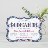 Floral Baby Dedication Invitation, voorjaar Kaart (Staand voorkant)
