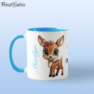 Floral Baby Deer, Fawn, Doe 🦌 🎄 Deer-ly Geliefd Mok