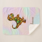 Floral Baby Dinosaur Sherpa Deken (Voorkant (horizontaal))