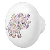 Floral Baby Elephant Keramische Knop (Rechts)