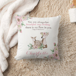 Floral Baby en Moeder Deer Bijbel Verse Nursery Kussen