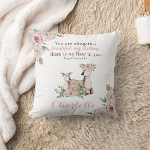 Floral Baby en Moeder Deer Bijbel Verse Nursery Kussen