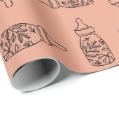 Floral Baby Fles - Cadeaupapier (Rol Hoek)