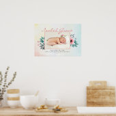 Floral Baby Foto Lijst met Bijbelversie Poster (Keuken)