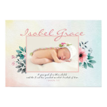 Floral Baby Foto Lijst met Bijbelversie