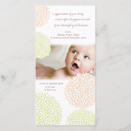  Floral Baby geboorte Hartelijk dank Bedankkaart