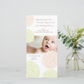  Floral Baby geboorte Hartelijk dank Bedankkaart (Staand voorkant)