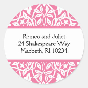 Floral Baby Girl Address Label - Katoen Snoep Roze