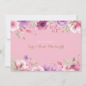 Floral Baby Girl Foto's Dank u roze geboorte Aankondiging (Achterkant)