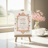 Floral Baby Girl Shower Invitation Frame Kaart