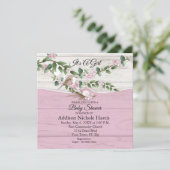 Floral Baby Girl Shower Whitewash Barn Wood (Staand voorkant)