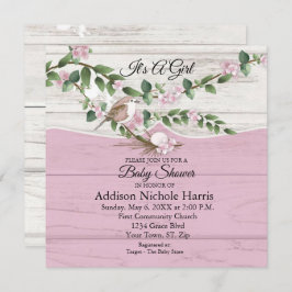 Floral Baby Girl Shower Whitewash Barn Wood