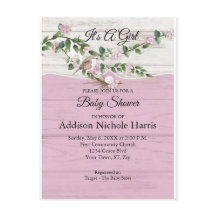 Floral Baby Girl Shower Whitewash Barn Wood