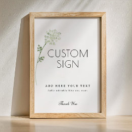 Floral Baby in Bloom Baby Shower Custom Sign Foto Afdruk