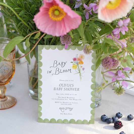 Floral Baby in Bloom Baby Shower Kaart