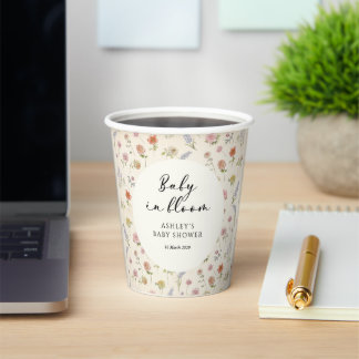 Floral Baby In Bloom Baby Shower Papieren Bekers
