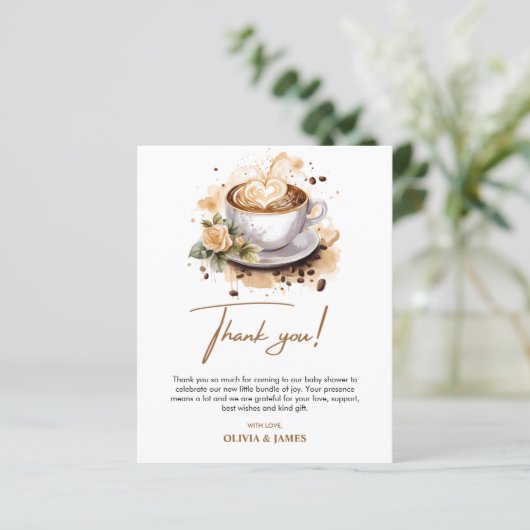 Floral Baby is Brouwen Baby shower Bedankt Card (Staand voorkant)