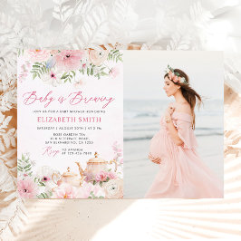 Floral Baby is brouwen Tea Party Baby shower Foto Kaart