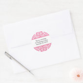 Floral Baby Meisje Adreslabel - Katoen Snoep Roze Ronde Sticker (Envelop)