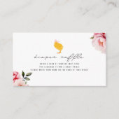 Floral Baby Meisje Chick Luier Raffle Informatiekaartje (Voorkant)