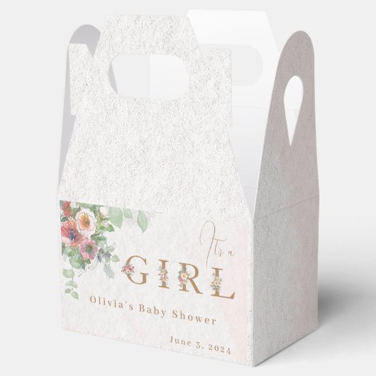 Floral Baby Meisje Douche Bedankdoosjes (Geopend)