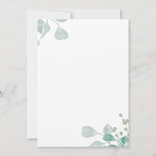 Floral Baby Meisje Douche Kaart (Achterkant)