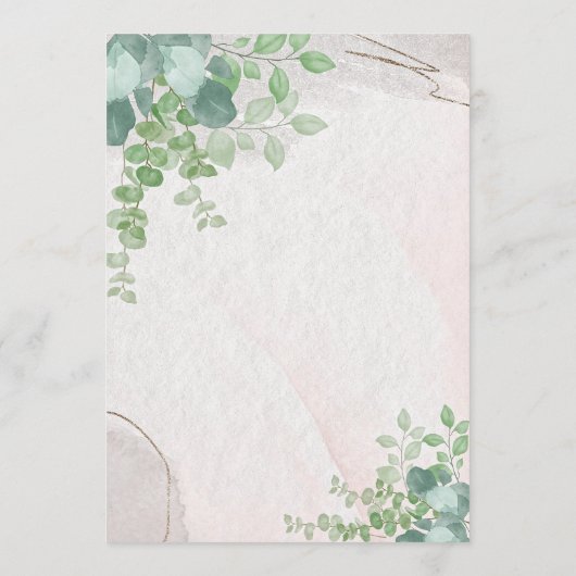 Floral Baby Meisje Douche Menu (Achterkant)