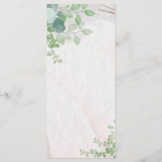 Floral Baby Meisje Douche Menu (Achterkant)