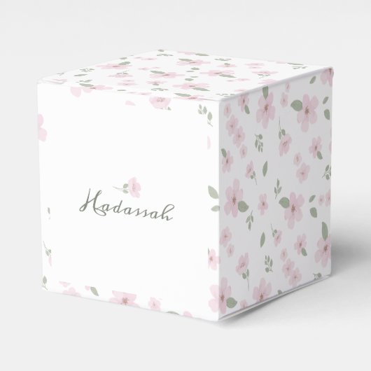 Floral Baby Meisje Favor Box Bedankdoosjes (Voorkant Zijde)