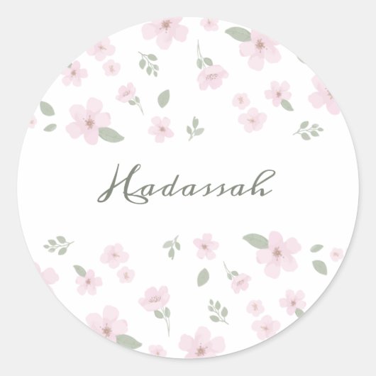 Floral Baby Meisje Sticker (Voorkant)