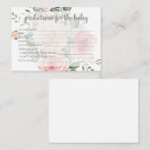 Floral Baby Predication Card Informatiekaartje (Voorkant / Achterkant)