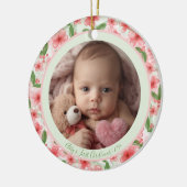 Floral Baby’s First Christmas Ornament – Add Name (Links)